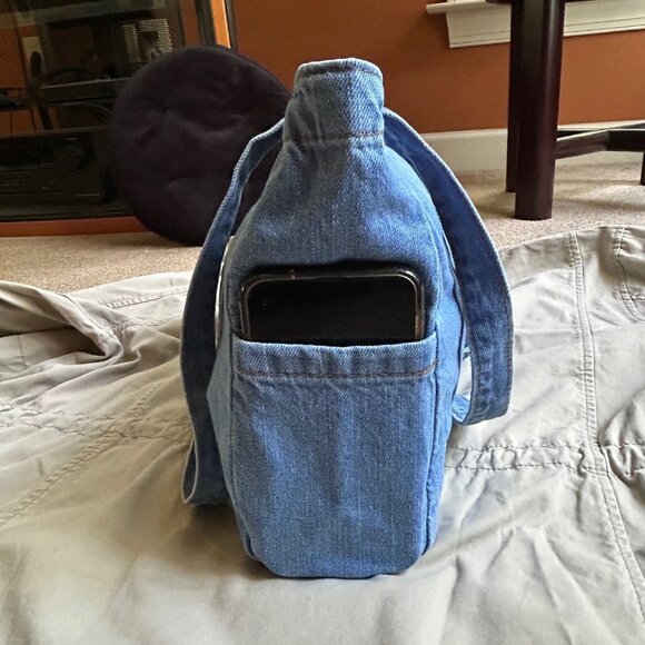 New LIGHT INDIGO DENIM Tote Bag Shoulder Bag👜 - Picture 7 of 7